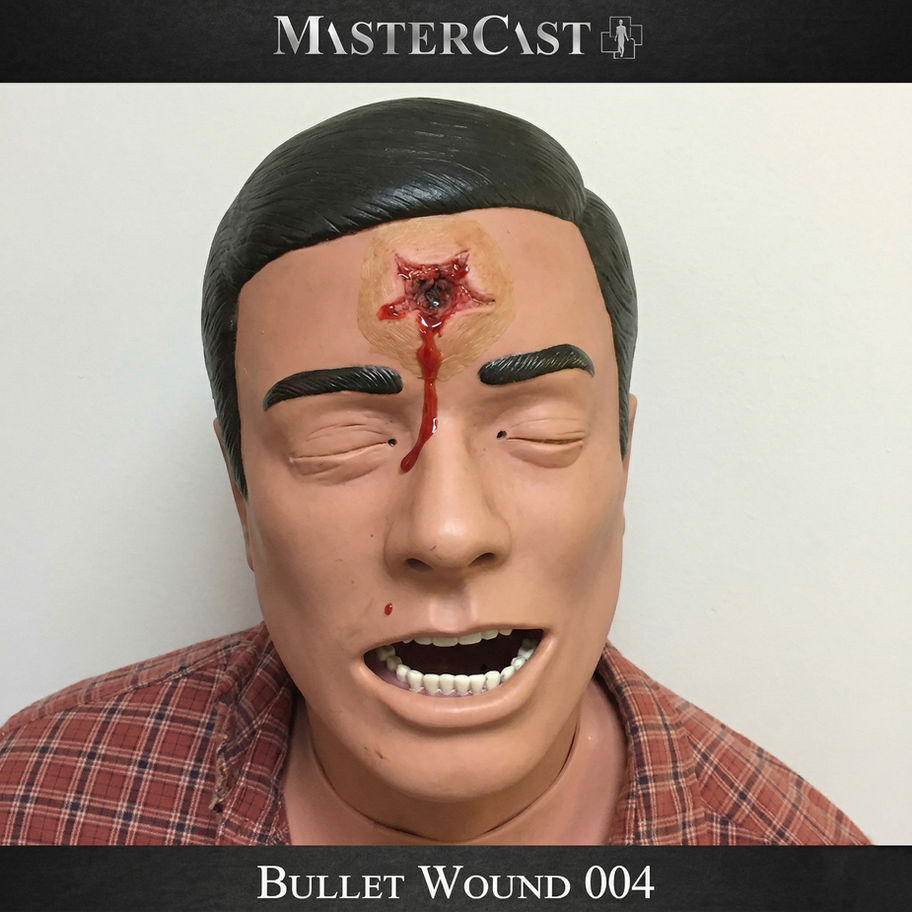 Mastercast 3 clinical simulation head with bullet wound 004