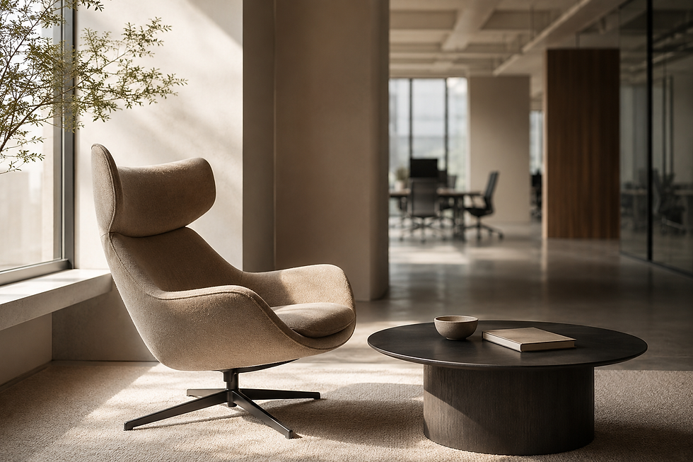 Sillón moderno en oficina de diseño corporativo