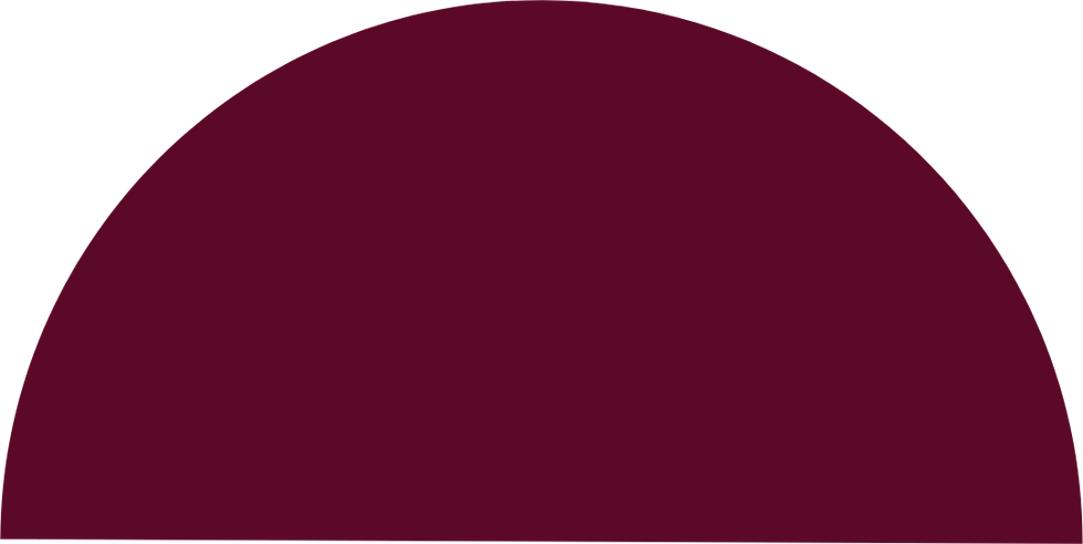 Solid dark red maroon semi-circle graphic on a black background.