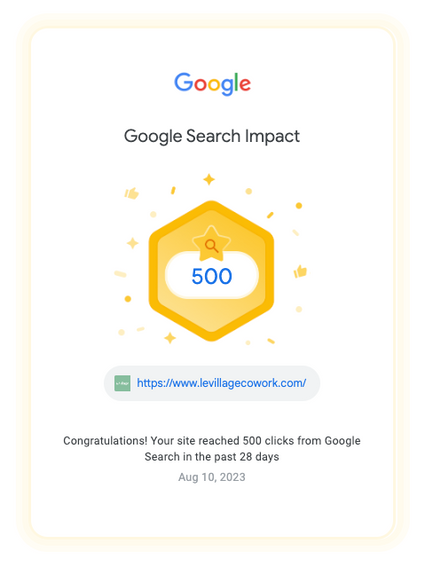 Customer Case Study - Google search console screenshot of website growth.