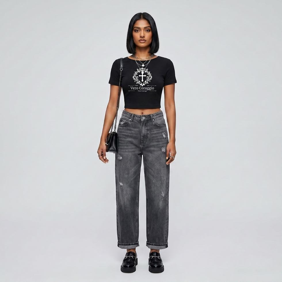 Vero Coraggio Women's Slim Fit Boatneck T-Shirt