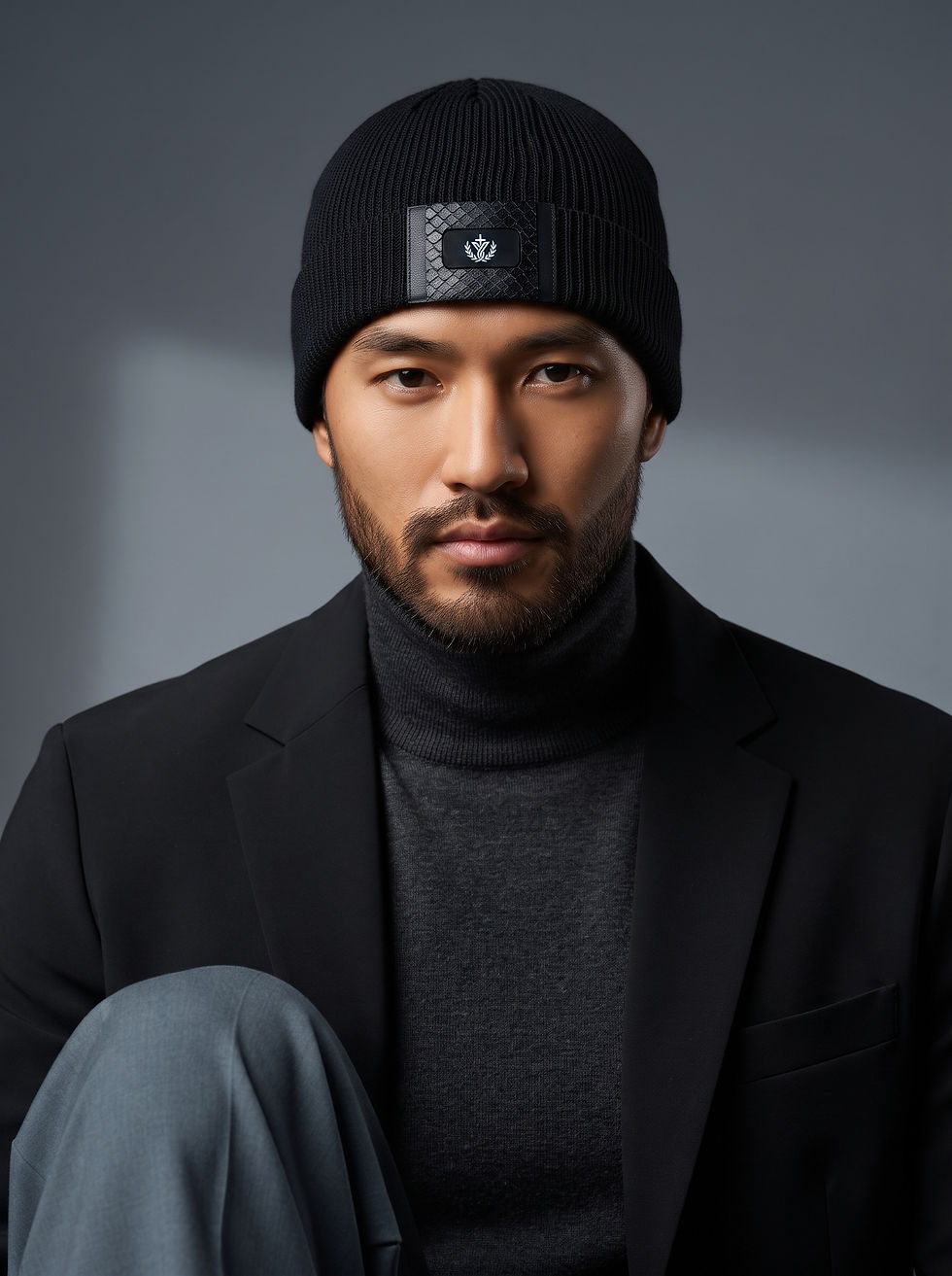 YESHUA Python Patch Knit Beanie