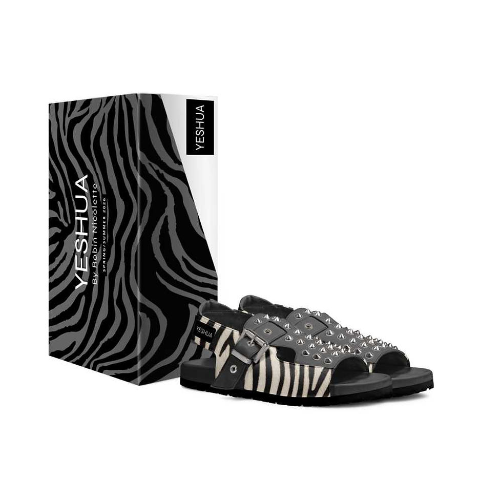 Thumbnail: The YESHUA Zebra Spikes Luxury Sandal