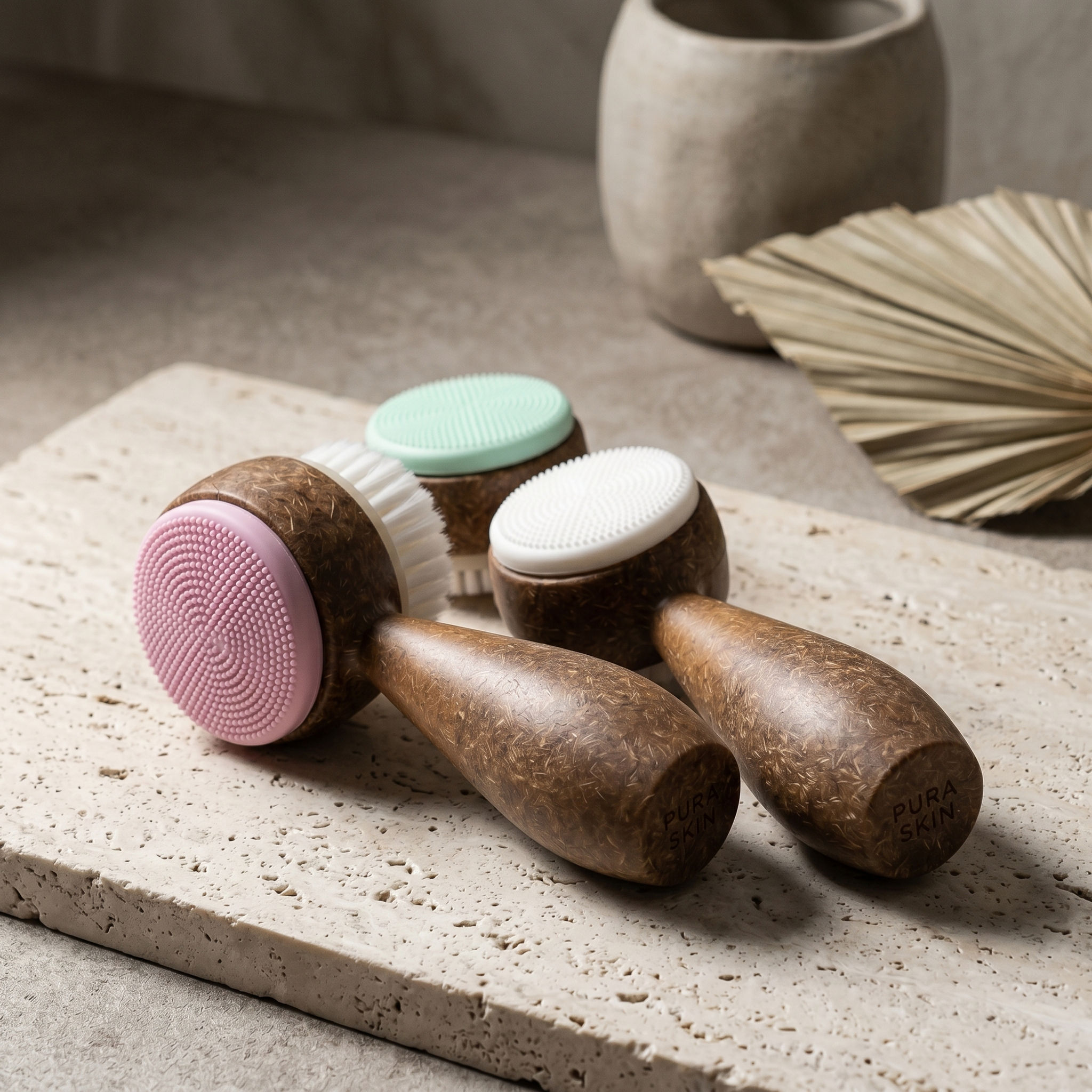 Coconut Handle Facial Cleansing Brush