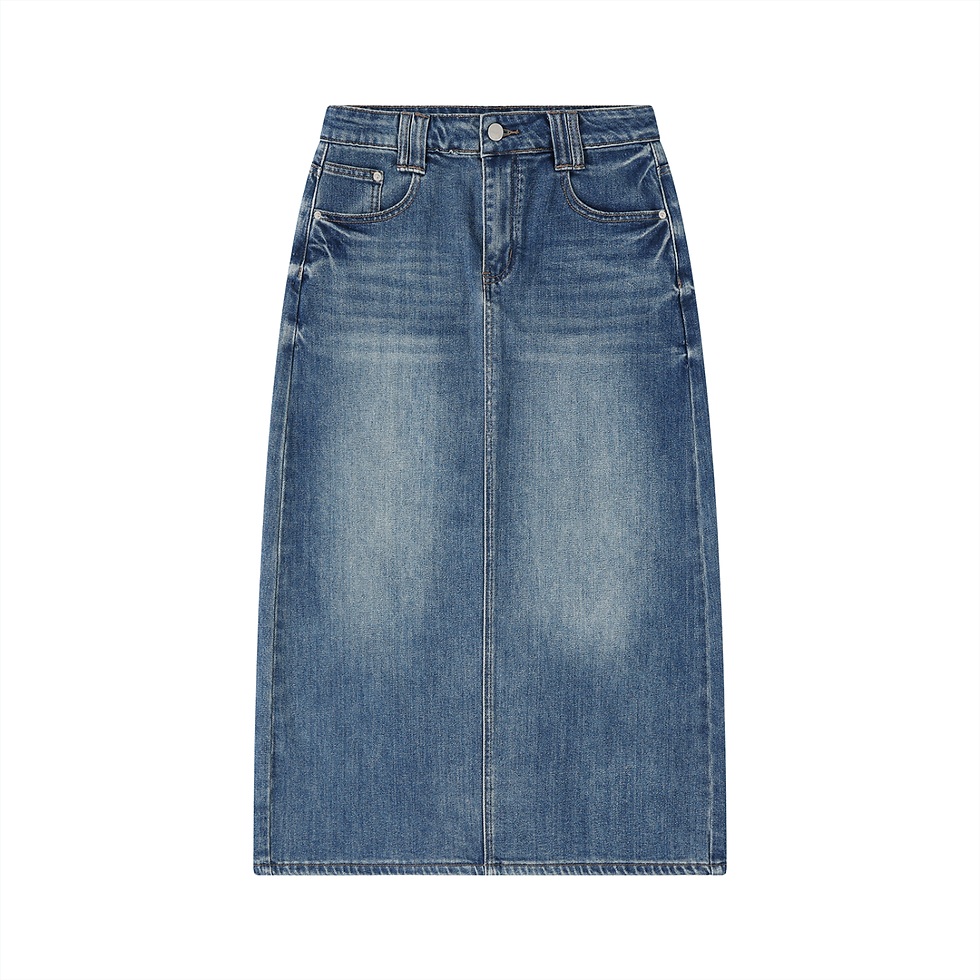 Thumbnail: YESHUA Women’s Vintage Wash Denim Skirt