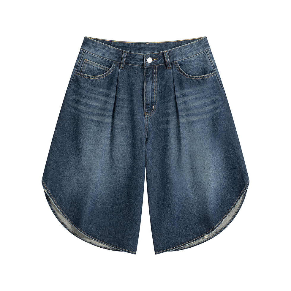 YESHUA Men’s Wide Leg Denim Shorts