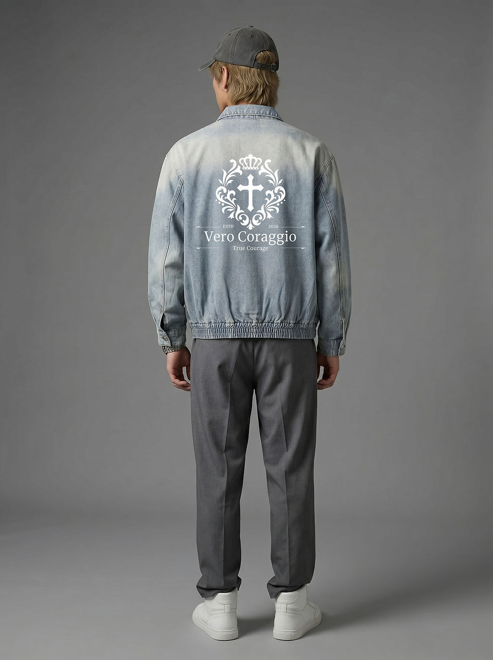 Thumbnail: YESHUA Unisex Vintage Wash Full-Zip Denim Jacket