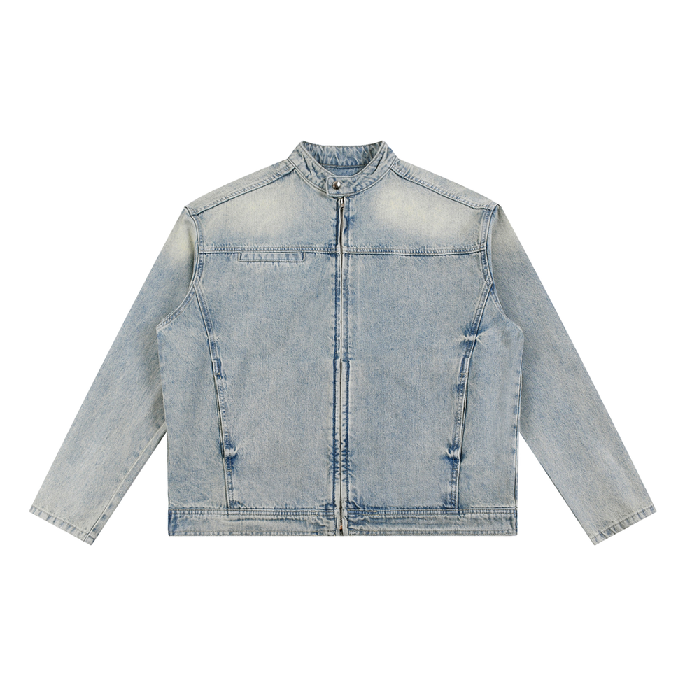 Street Angels/Gritty Soldiers Vintage Wash Zip Denim Jacket