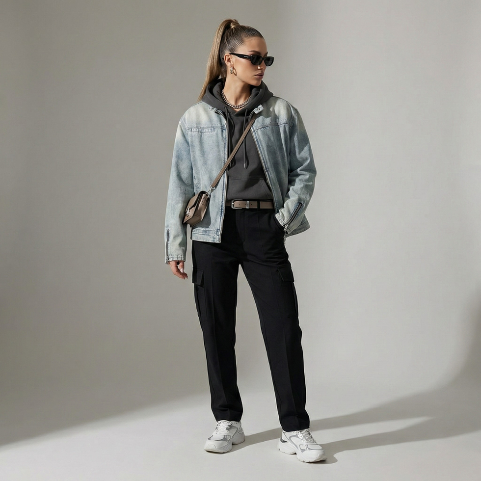 Street Angels/Gritty Soldiers Vintage Wash Zip Denim Jacket