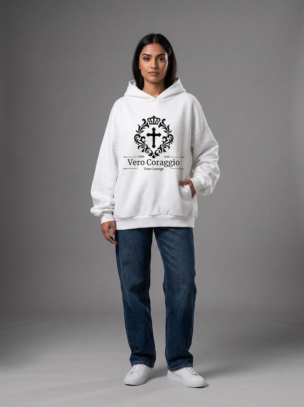 YESHUA Vero Coraggio Heavyweight Hidden Pocket Fleece Hoodie