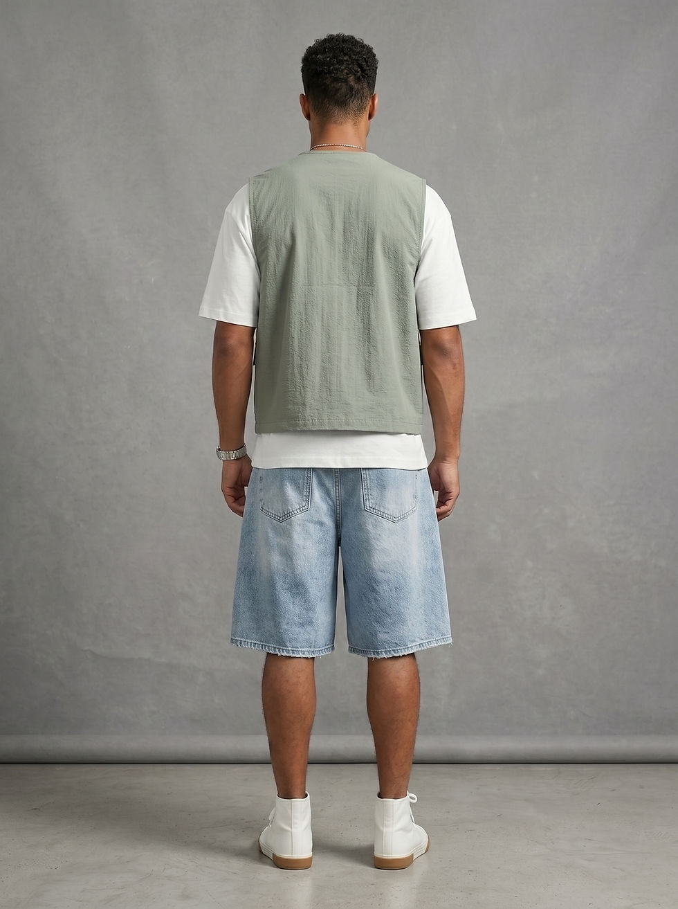 Men’s Vintage Wide Leg Denim Shorts