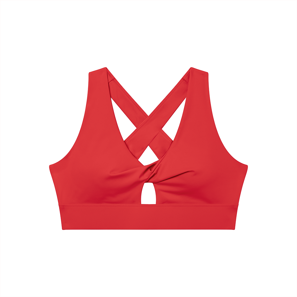 Thumbnail: YESHUA Women's Twist Front V-Neck Sports Bra