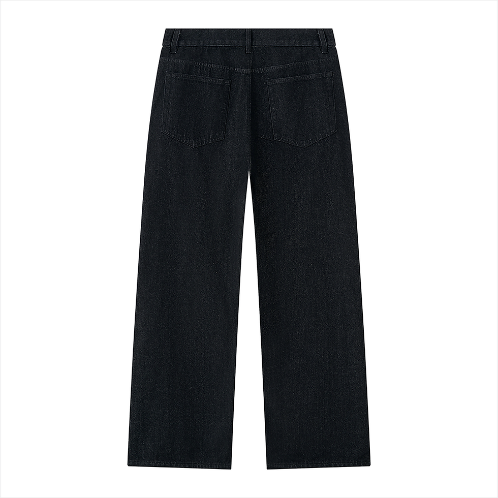 Thumbnail: Men's Vintage Wash Wide Leg Denim Jeans