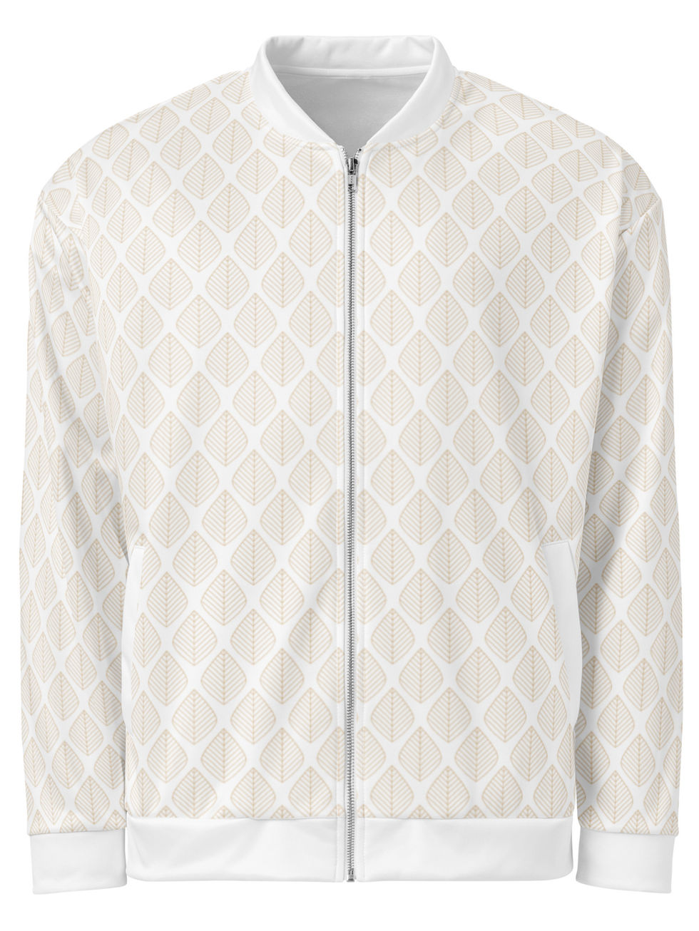 Paper Leaf Pattern Bomber Jacket