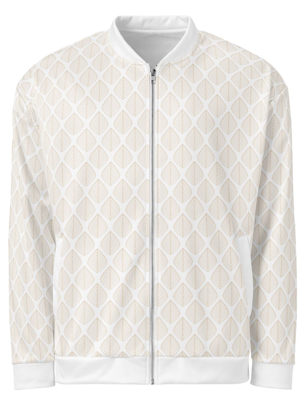 Paper Leaf Pattern Bomber Jacket