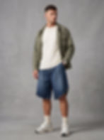 YESHUA Men’s Wide Leg Denim Shorts