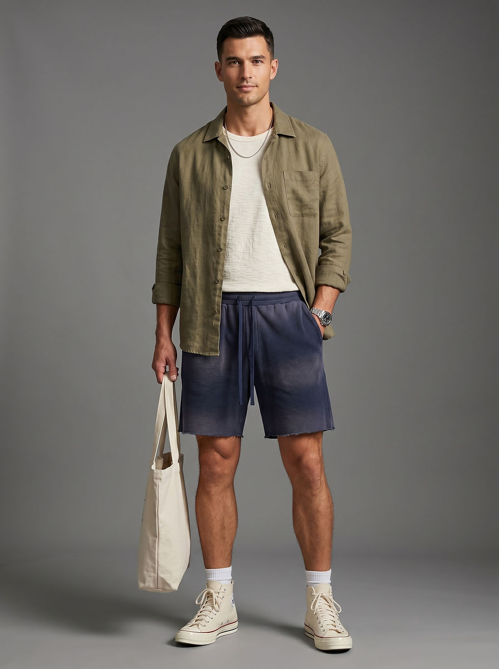 YESHUA Unisex Sunfade Waffle Knit Shorts