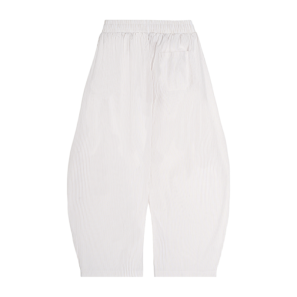 Thumbnail: YESHUA Women's Vertical Stripe Drawstring Barrel Pants