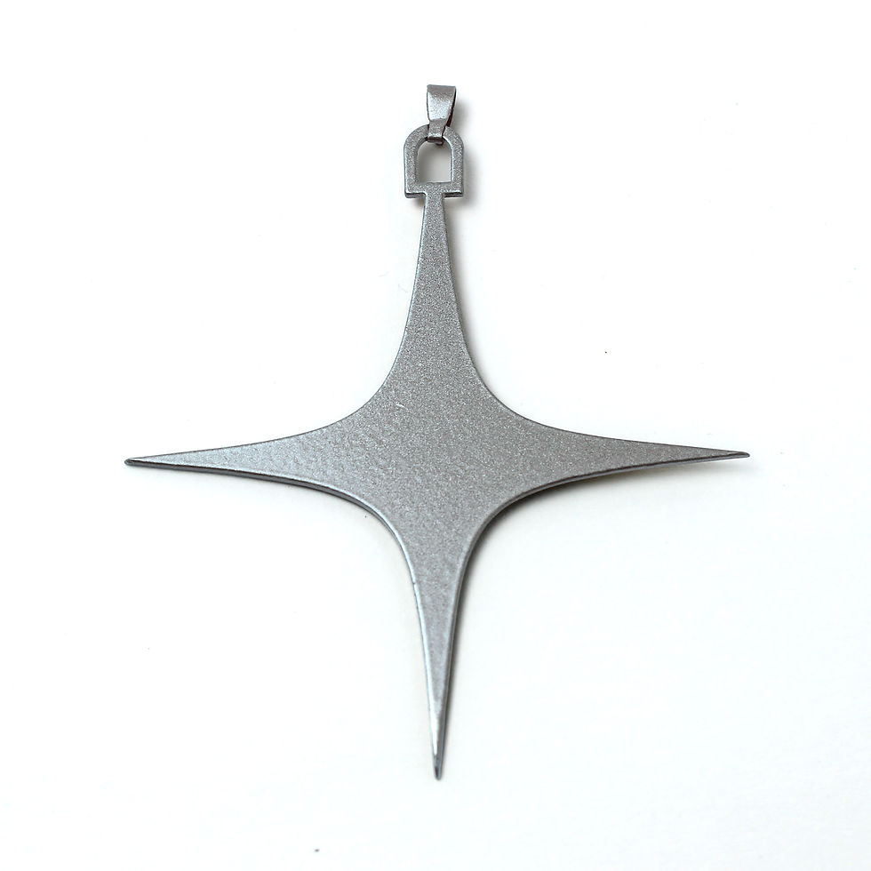 Silver four-pointed Sparkle Fine Charm pendant