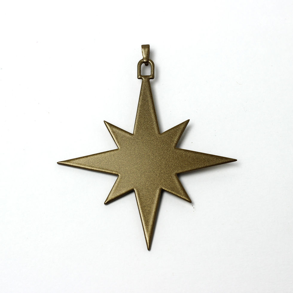 Gold Starburst Bold Charm pendant with eight-pointed star
