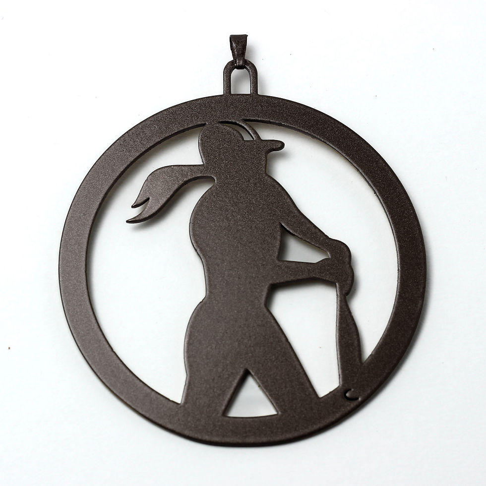 Thumbnail: Softball player medallion charm with batter silhouette