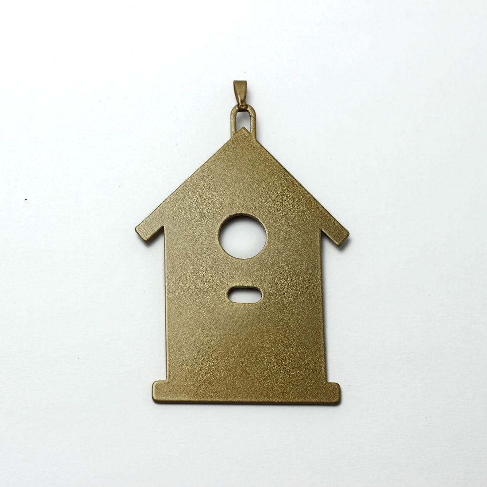 Birdhouse Charm pendant in gold-tone metal