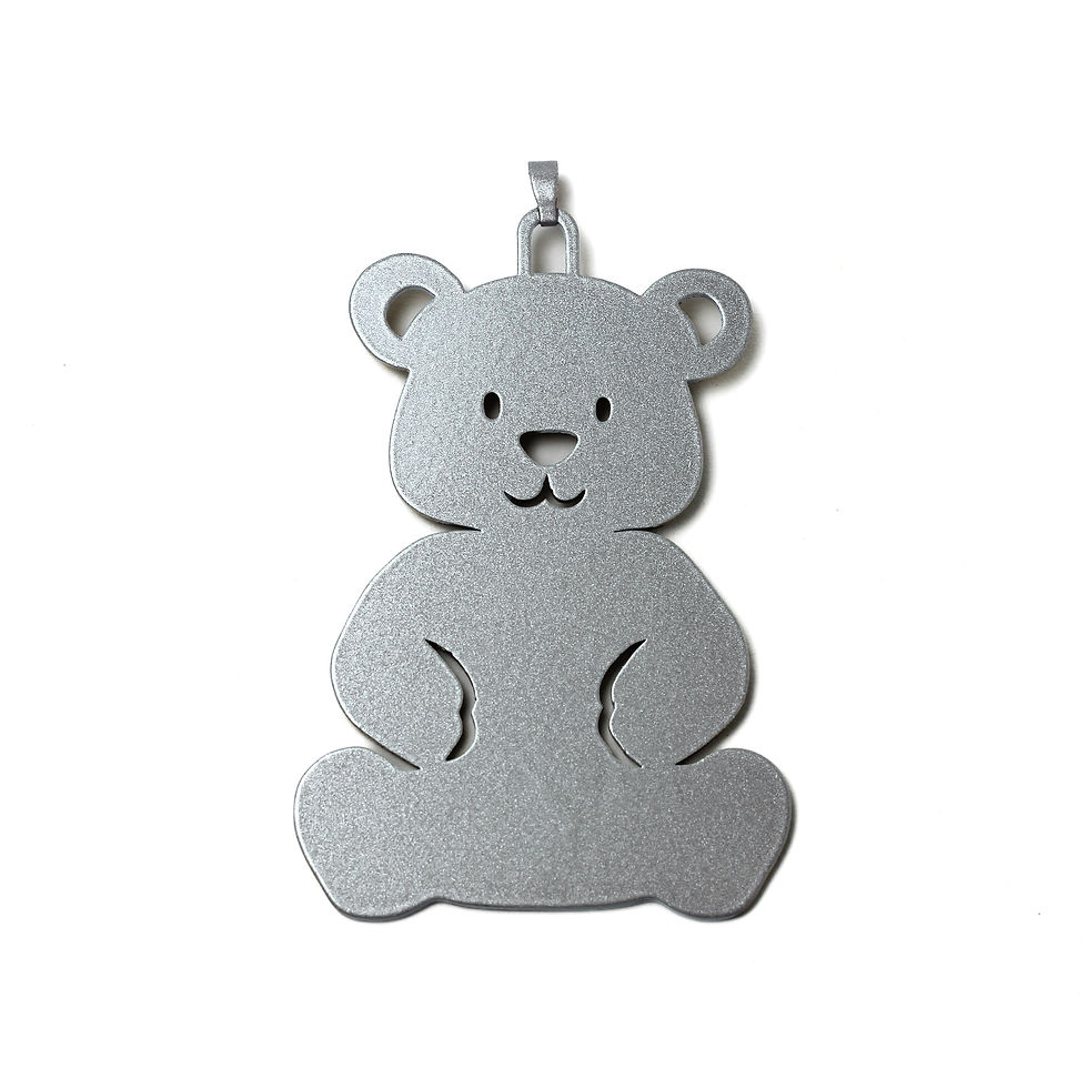Silver teddy bear charm pendant