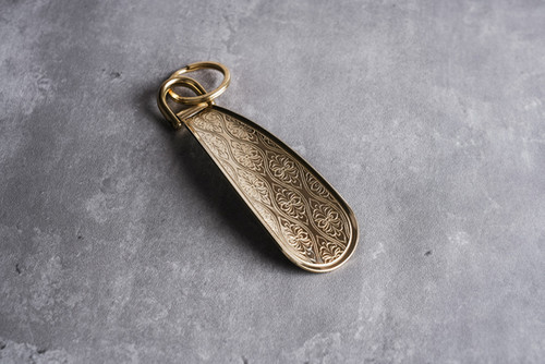 キーホルダーつき和柄靴べら(シューホーン)真鍮製 | 錺之