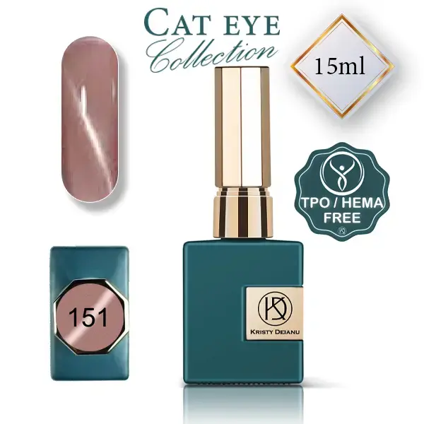 Vernis semi permanent cat eye rose nude
