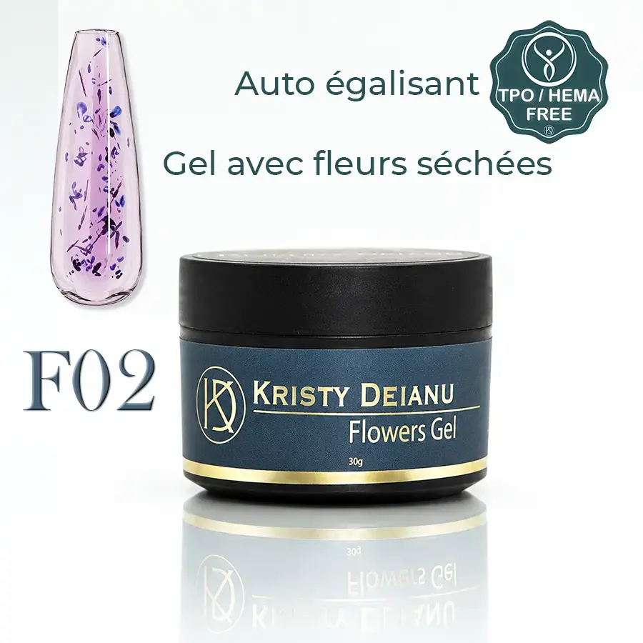Gels de construction avec fleurs séchées pour ongles