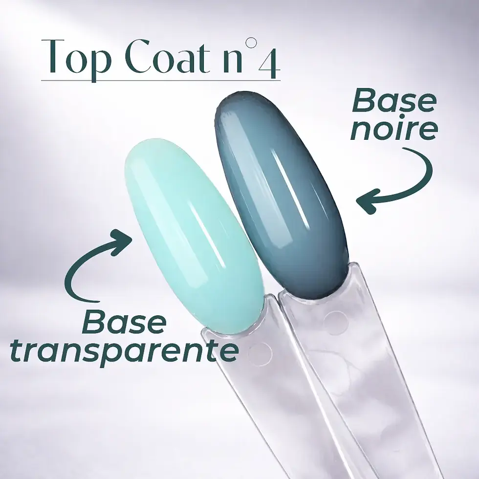 Top Coat turquoise avec base noire et base transparente