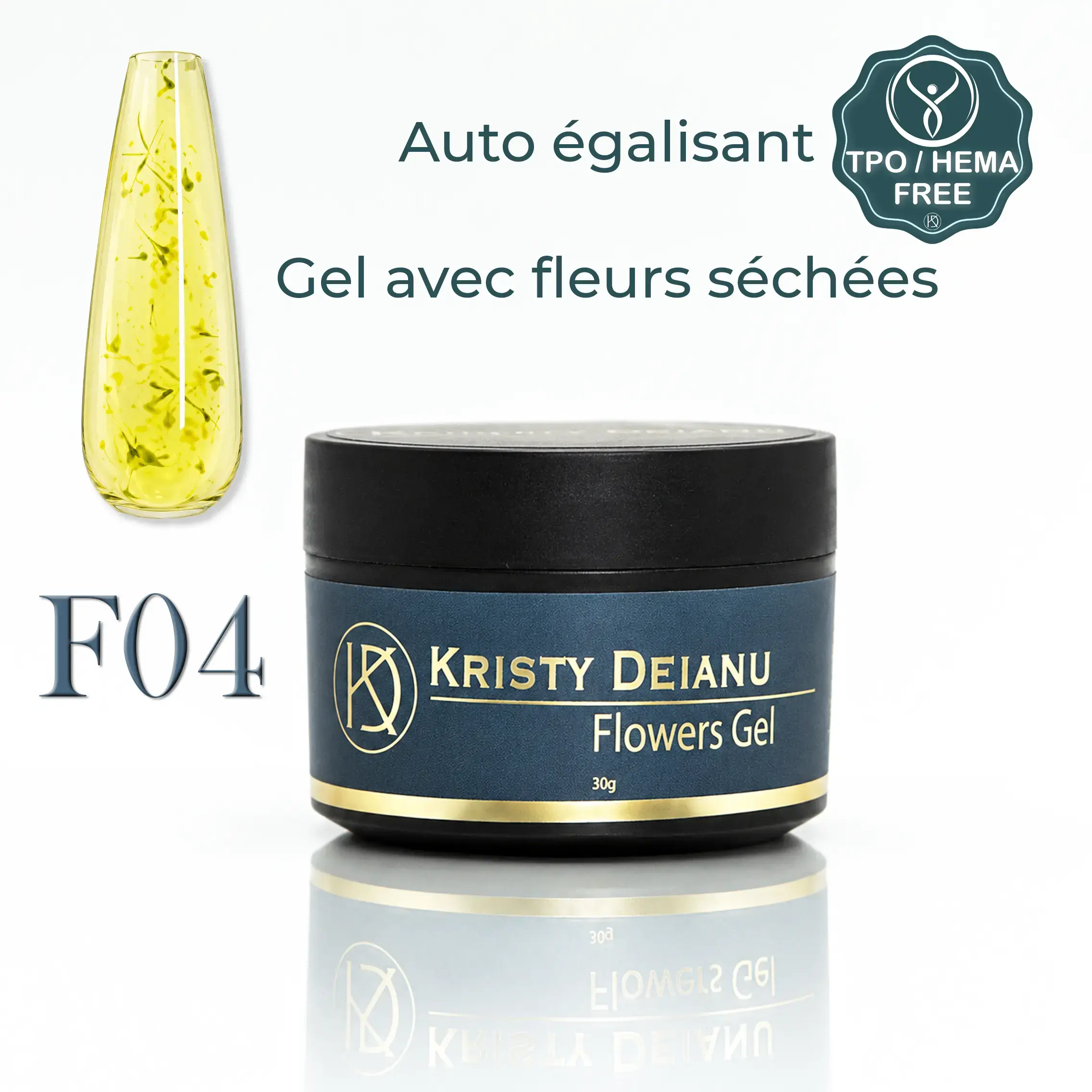 Gels de construction avec fleurs séchées pour ongles
