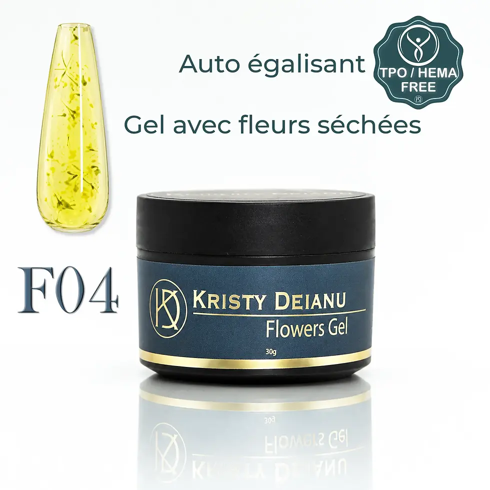 Gels de construction avec fleurs séchées pour ongles