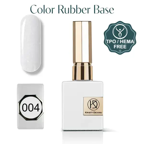Rubber base blanche pailletée pour ongle