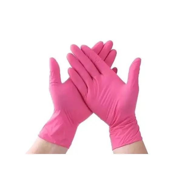 Gants en nitrile rose