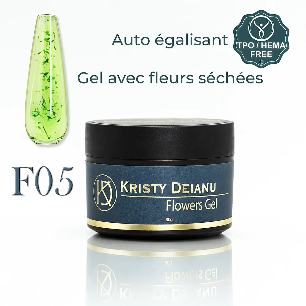 Gels de construction avec fleurs séchées pour ongles