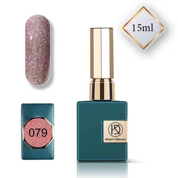 Vernis semi-permanent rose pailleté pour manucure russe et pose d'ongle