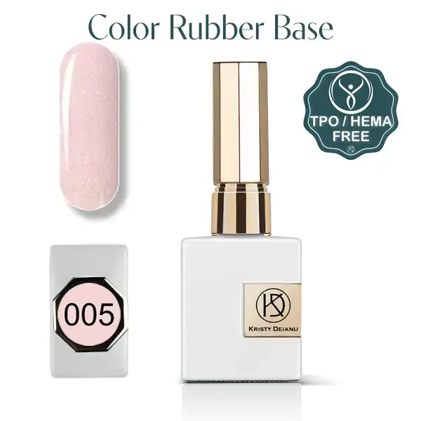 Rubber base rose pailletée pour ongles