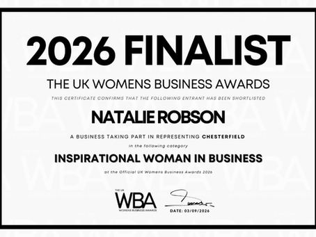 Certificate 2026 Finalist Womens Business Awards - Inspirational Woman in Business 2026