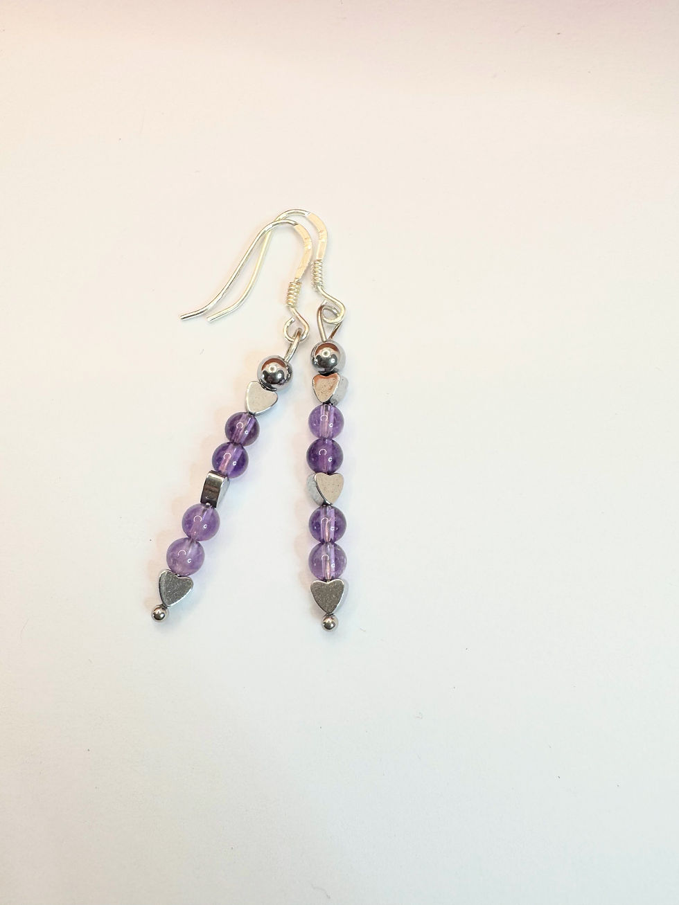 섬네일: 💜 Boucles d’Oreilles Te Quiero – Améthyste & Hématite Argentée