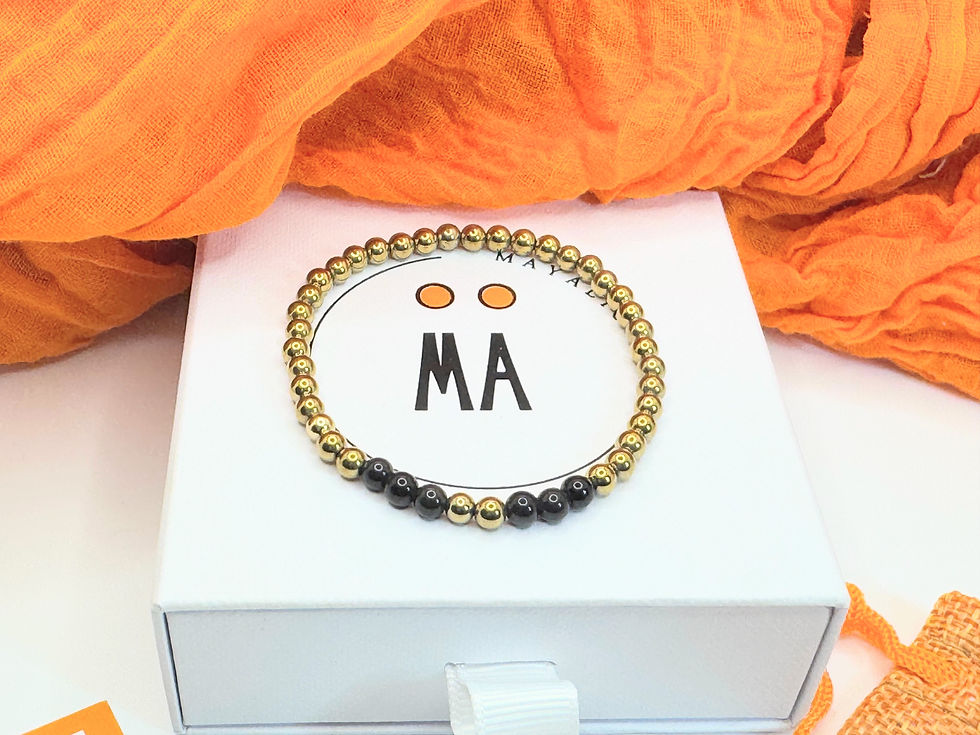 섬네일: Bracelet L'Hématite Doré Obsidienne