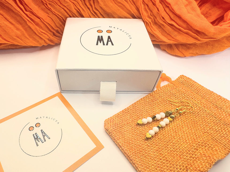 Miniature : 🤍 Boucles d’Oreilles Te Quiero – Bénitier & Hématite Dorée