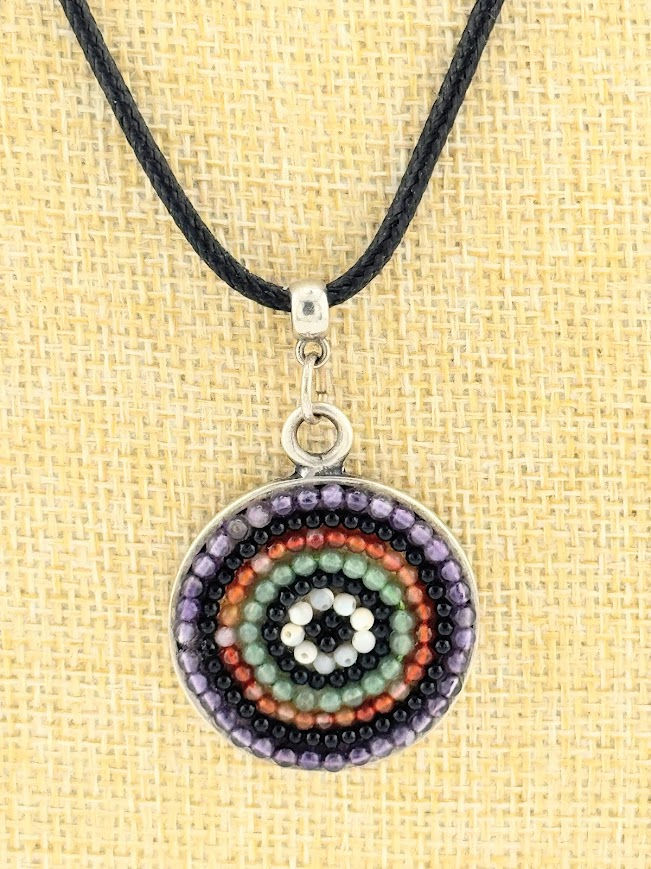 Miniaturbild: ❤️ Pendentif MAYALICYA – AMOR DE MEXICO (Art Huichol)