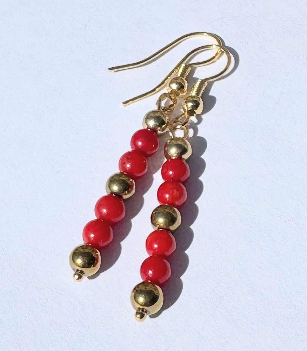 🔴 Les petites INDISPENSABLES dorées –– Bambou de mer rouge & Or 18K