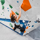 Reggie Goldkuhl head climbing coach, climbing the wall