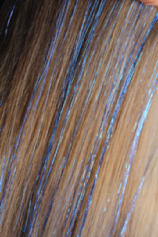 Royal Blue - Tape-in Tinsel Extensions