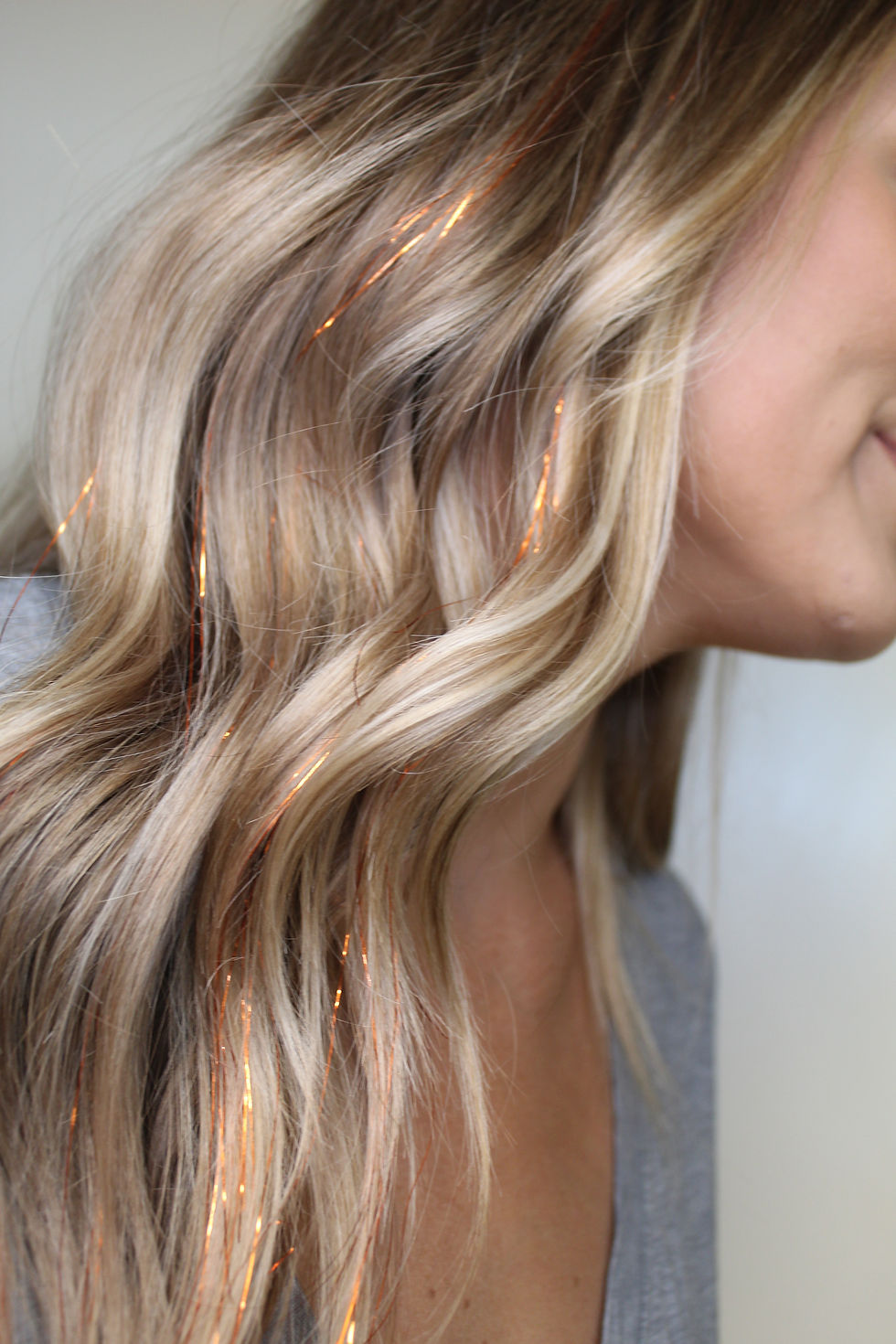 Thumbnail: Burnt Orange - Tape-In Tinsel Extensions