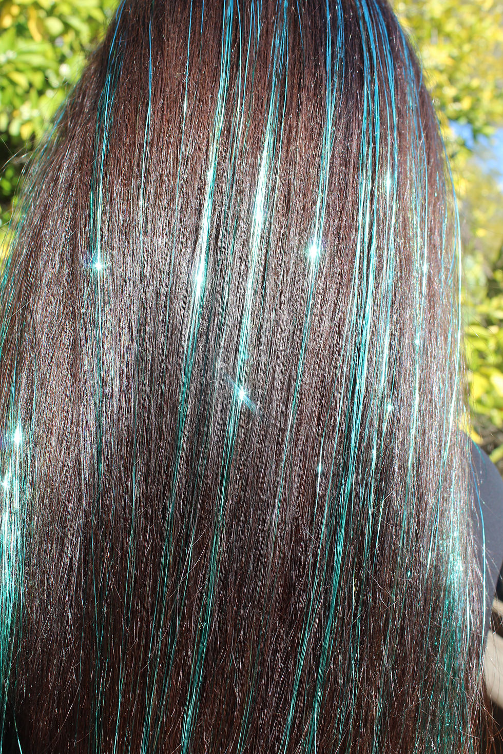 Thumbnail: Aquamarine Blue - Tape-In Tinsel Extensions