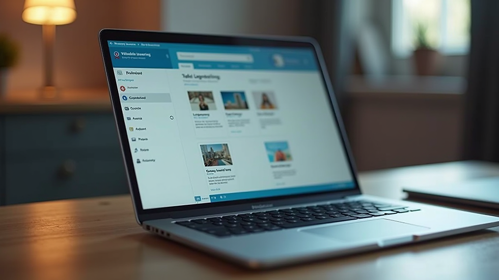 Close-up view of a laptop screen showing a language learning app