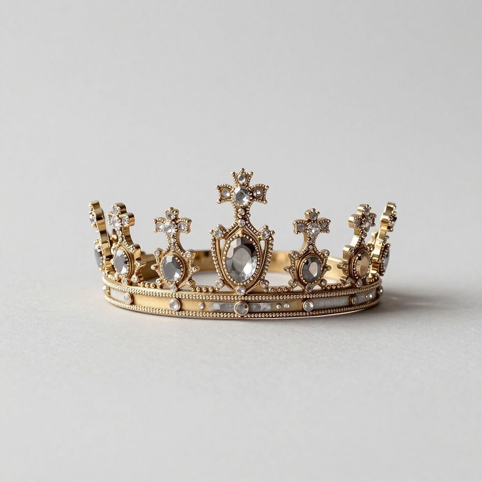 Gold gemstone crown from an online womens boutique